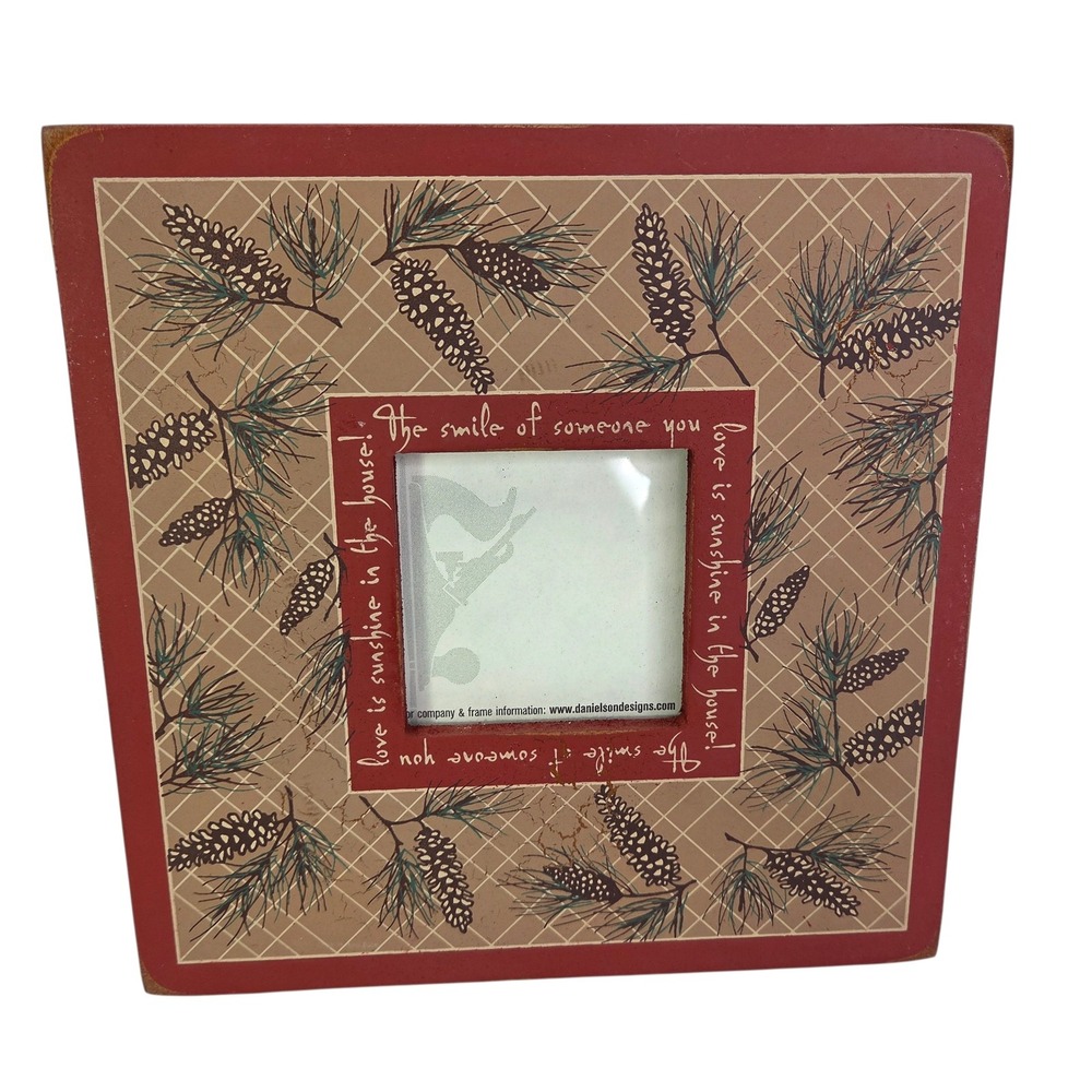 Danielson Designs Square Picture Frame Christmas Decor Red Ageworn Table Wall